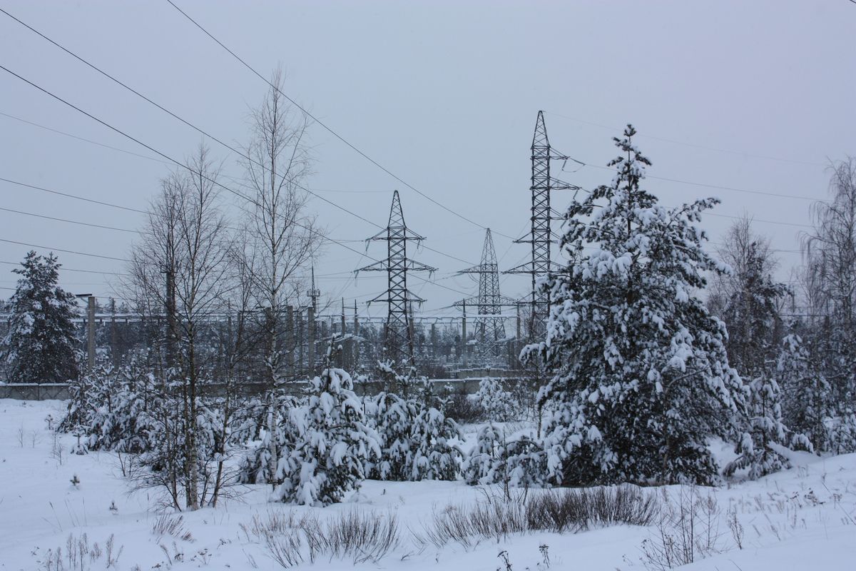 ЛЭП зима электросети