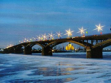 канавинский мост зима вечер