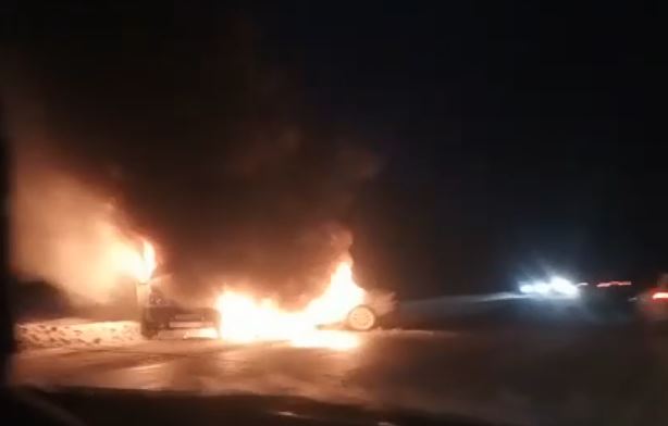 Две машины загорелись после ДТП под Нижним Новгородом