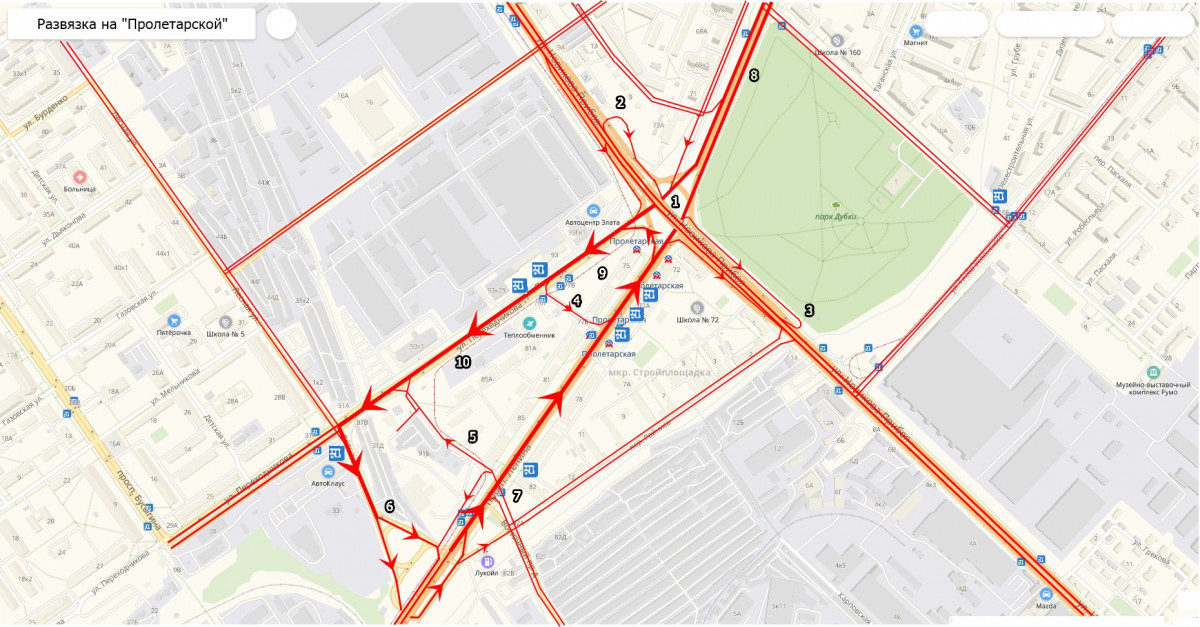 Схему движения на Пролетарском кольце в Нижнем Новгороде снова изменят