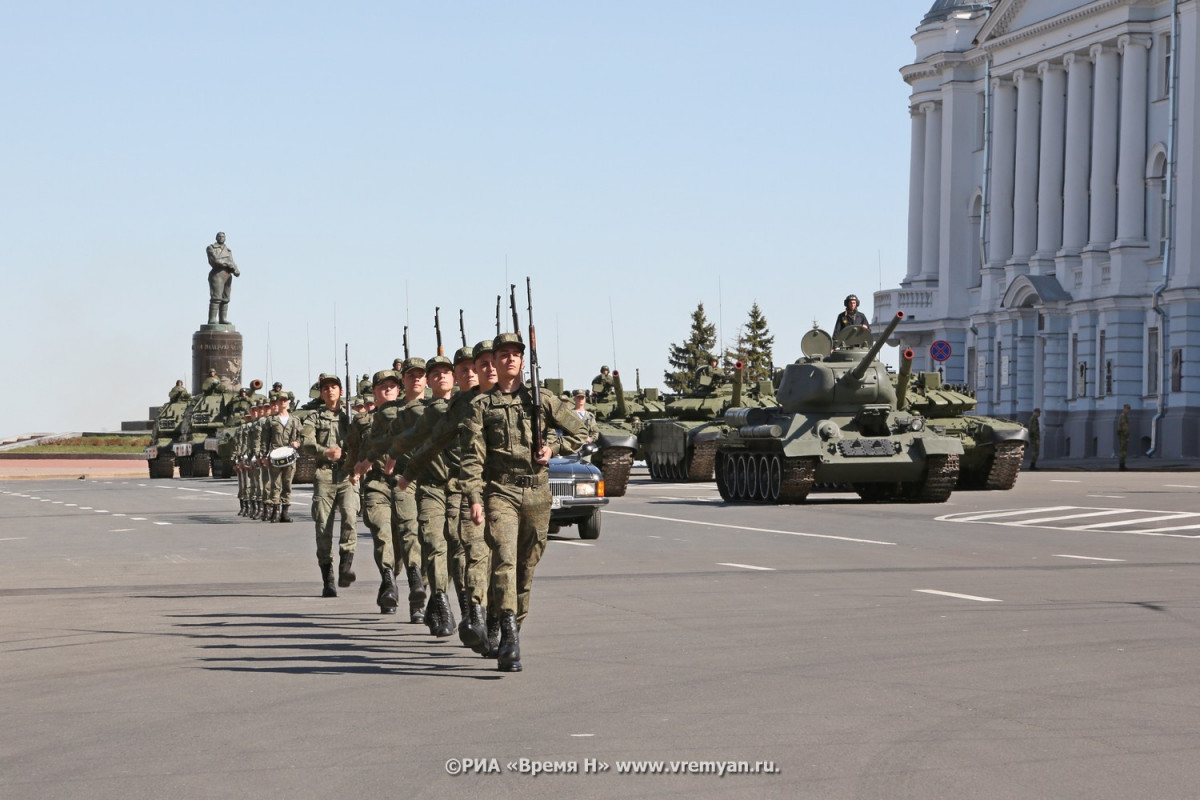 Первая совместная тренировка военного парада состоялась в Нижнем Новгороде