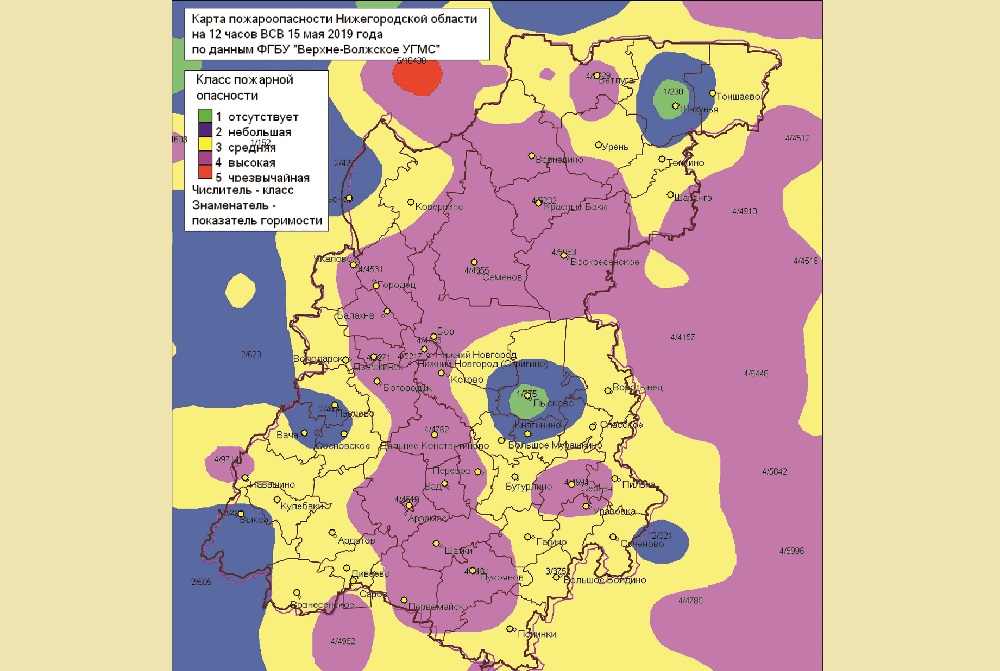 Четвертый класс пожароопасности лесов установлен в 37-ми районах Нижегородской области
