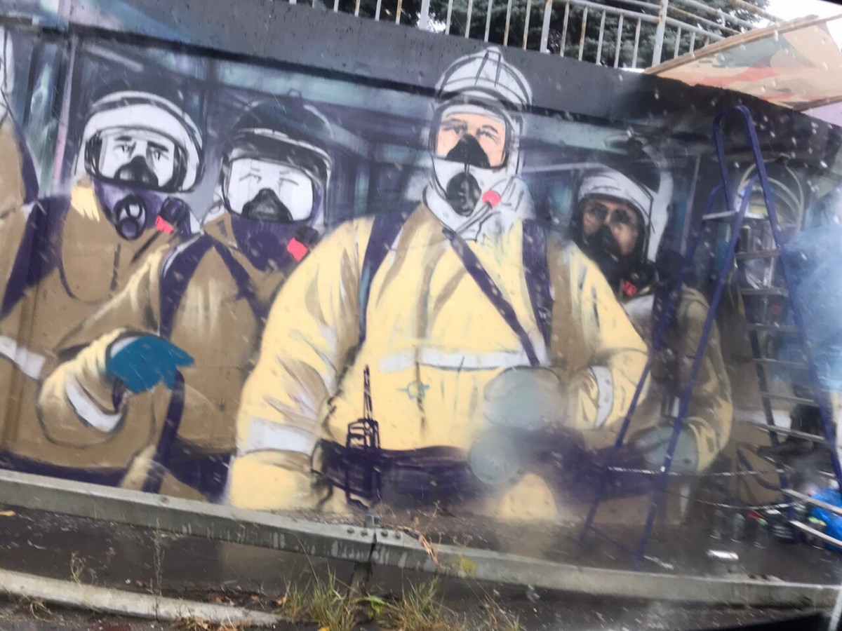Граффити с пожарными появилось на Окском съезде