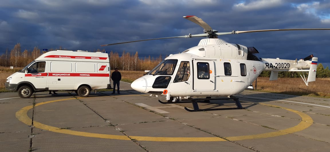 Жителя Починок вертолётом доставили в областную больницу им. Семашко