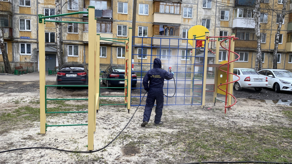 Порядка 50 тысяч квадратных метров продезинфицировали в Ленинском районе