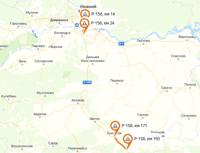 Движение по трассе P-158 в Нижегородской области ограничат с 11 мая