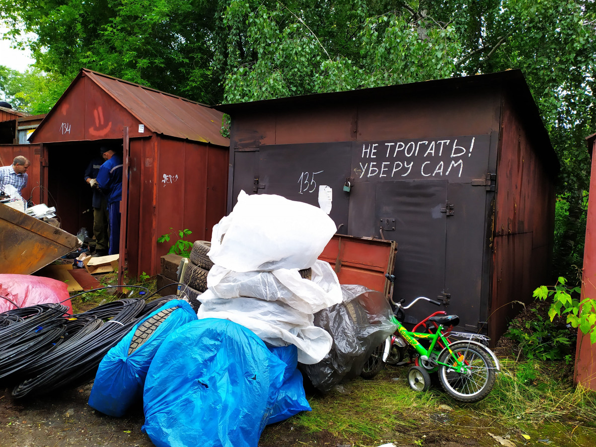 Гаражи сносят в зоне строительства виадука на улице Циолковского в Нижнем Новгороде