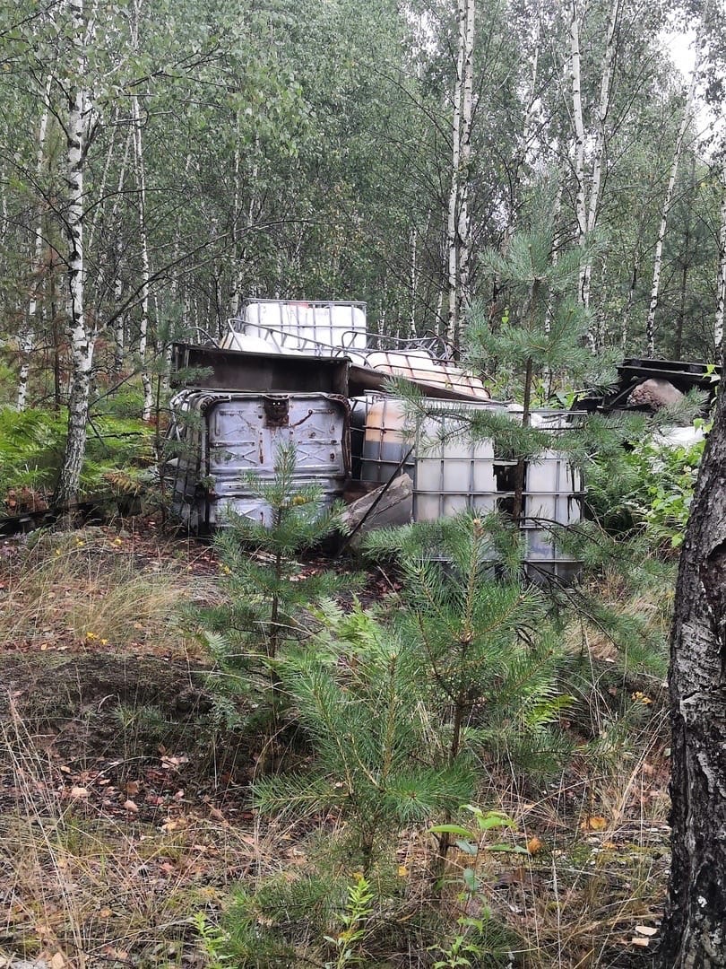 Свалка химотходов обнаружена в лесу под Дзержинском