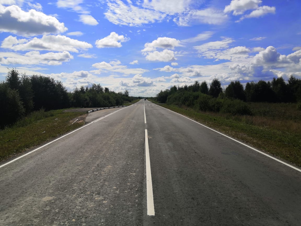 Участок дороги на границе с Марий Эл отремонтировали в Шарангском районе