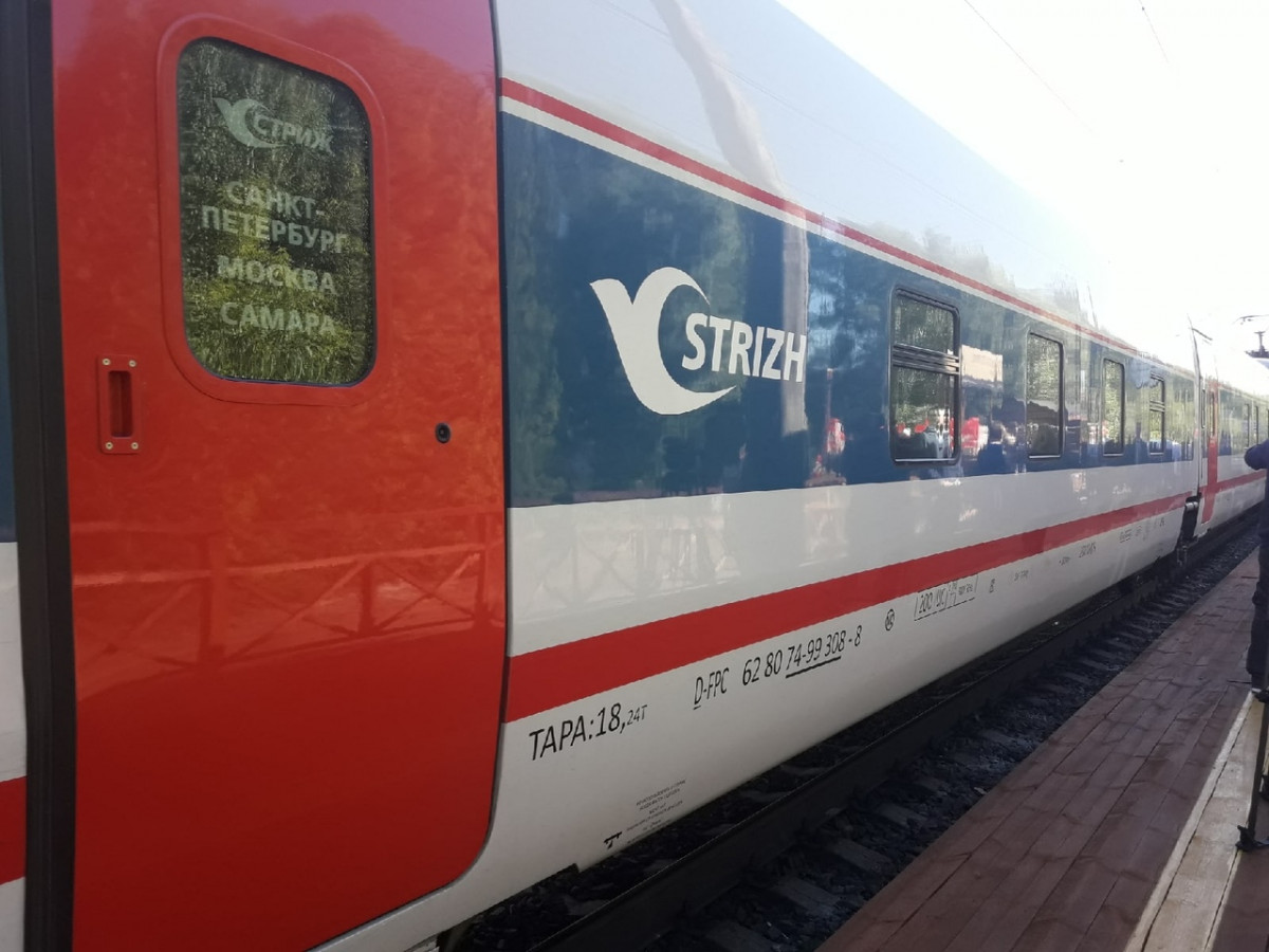 Скоростной поезд «Стриж» сообщением Санкт-Петербург — Самара впервые прибыл на о. п. Нижний Новгород-Стригино
