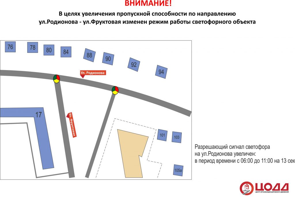 Изменен режим работы светофора на улице Родионова в Нижнем Новгороде