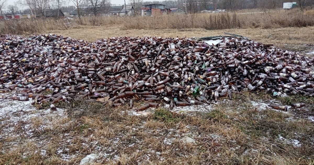 Огромная свалка пивных бутылок обнаружена в Лысковском районе