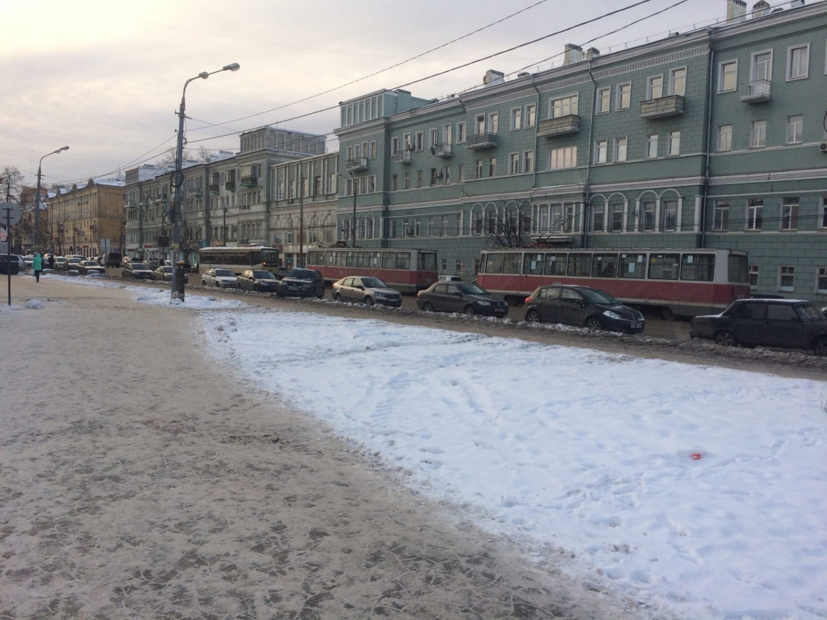 Из-за ДТП на улице Чкалова остановились трамваи в Нижнем Новгороде