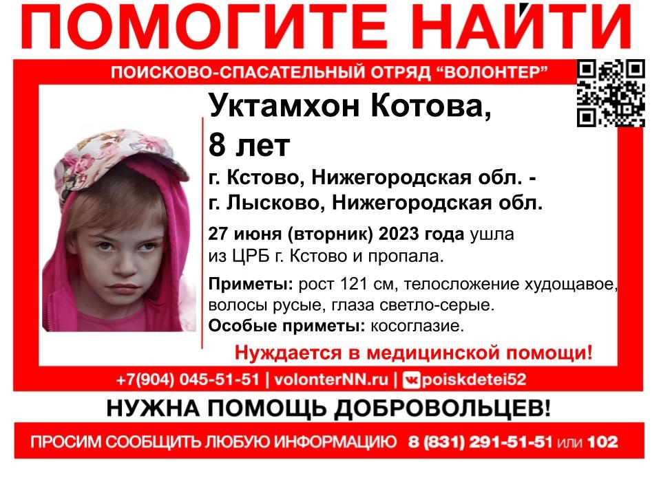 8-летняя девочка пропала в Нижегородской области