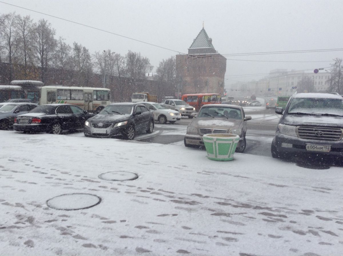 В нижнем выпал снег