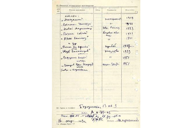 Мариенгоф анкета 2