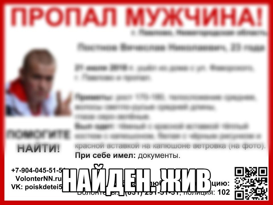 Бывший муж исчез. Розыск людей в г.Павлово. Пропал парень.