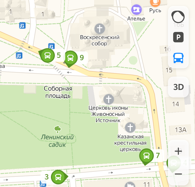 Карта движения транспорта дзержинск