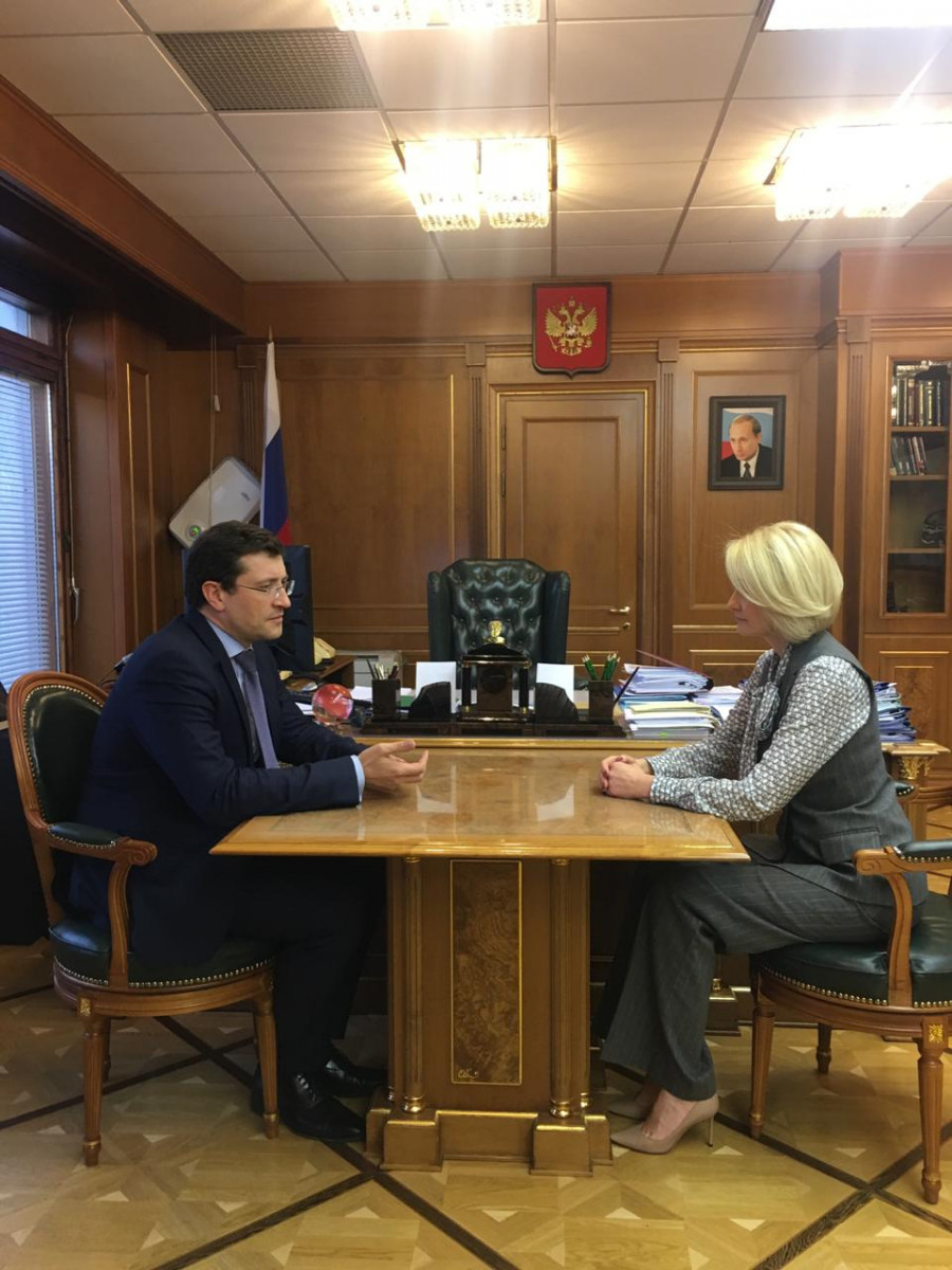 Вице-премьер правительства РФ Виктория Абрамченко и Глеб Никитин провели рабочую встречу