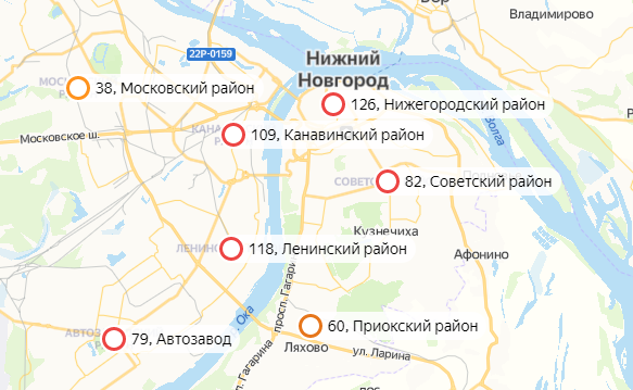 Карта нижнего новгорода с улицами и домами подробно сормовского района