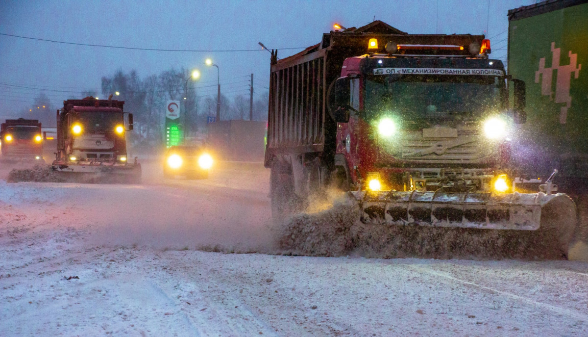 Движение затруднено на трассе М-7 в Лыскове из-за снега