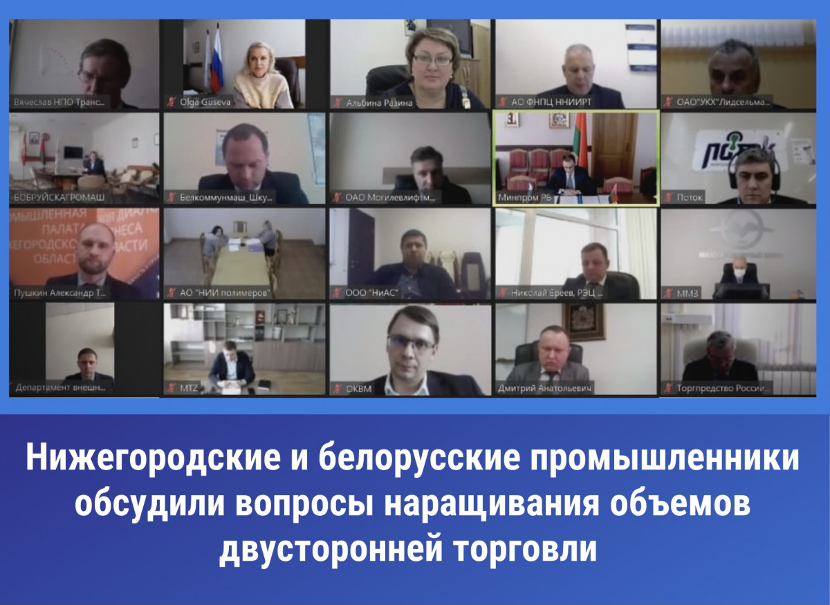 Представители более 30 компаний участвовали в заседании рабочей группы совета делового сотрудничества Нижегородской области и Белоруссии