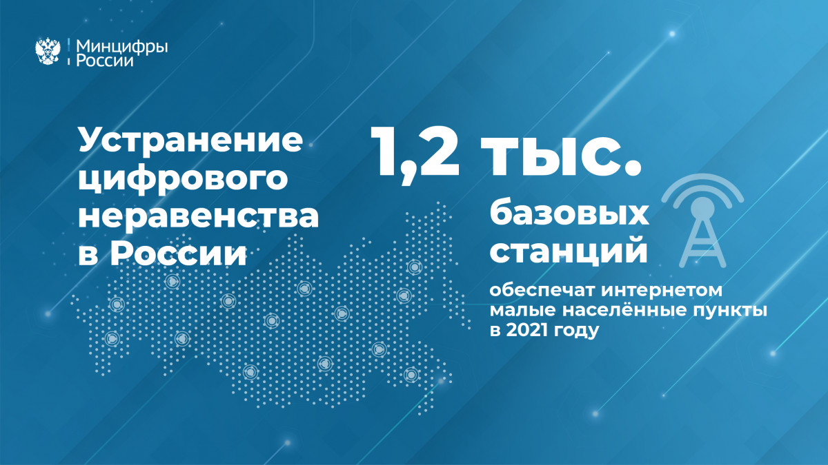 Более тысячи станций для обеспечения интернетом малых поселков установят в России