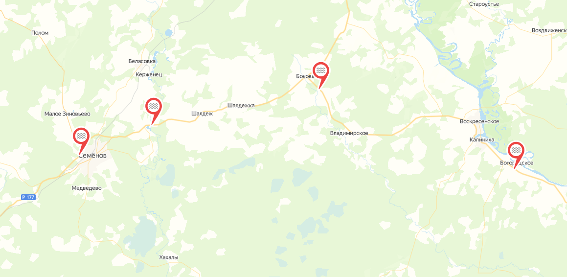Река керженец нижегородская область карта