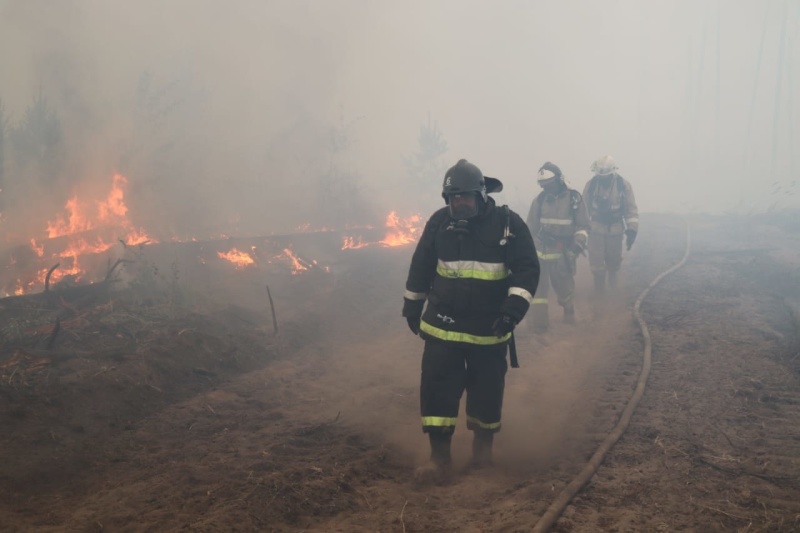Нижегородские пожарные принимают участие в тушении пожара в заповеднике в Мордовии