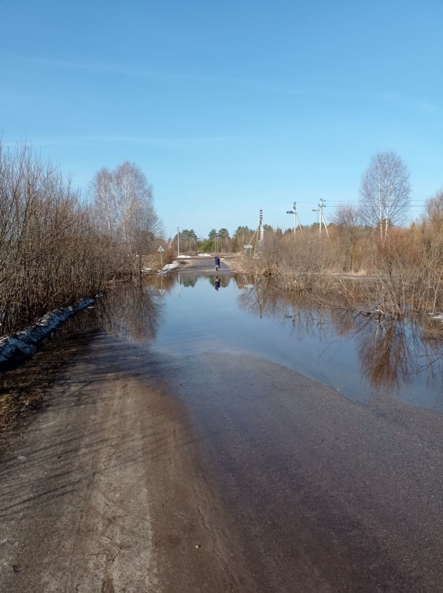 Дорогу около поселка Атазик затопило в Нижегородской области