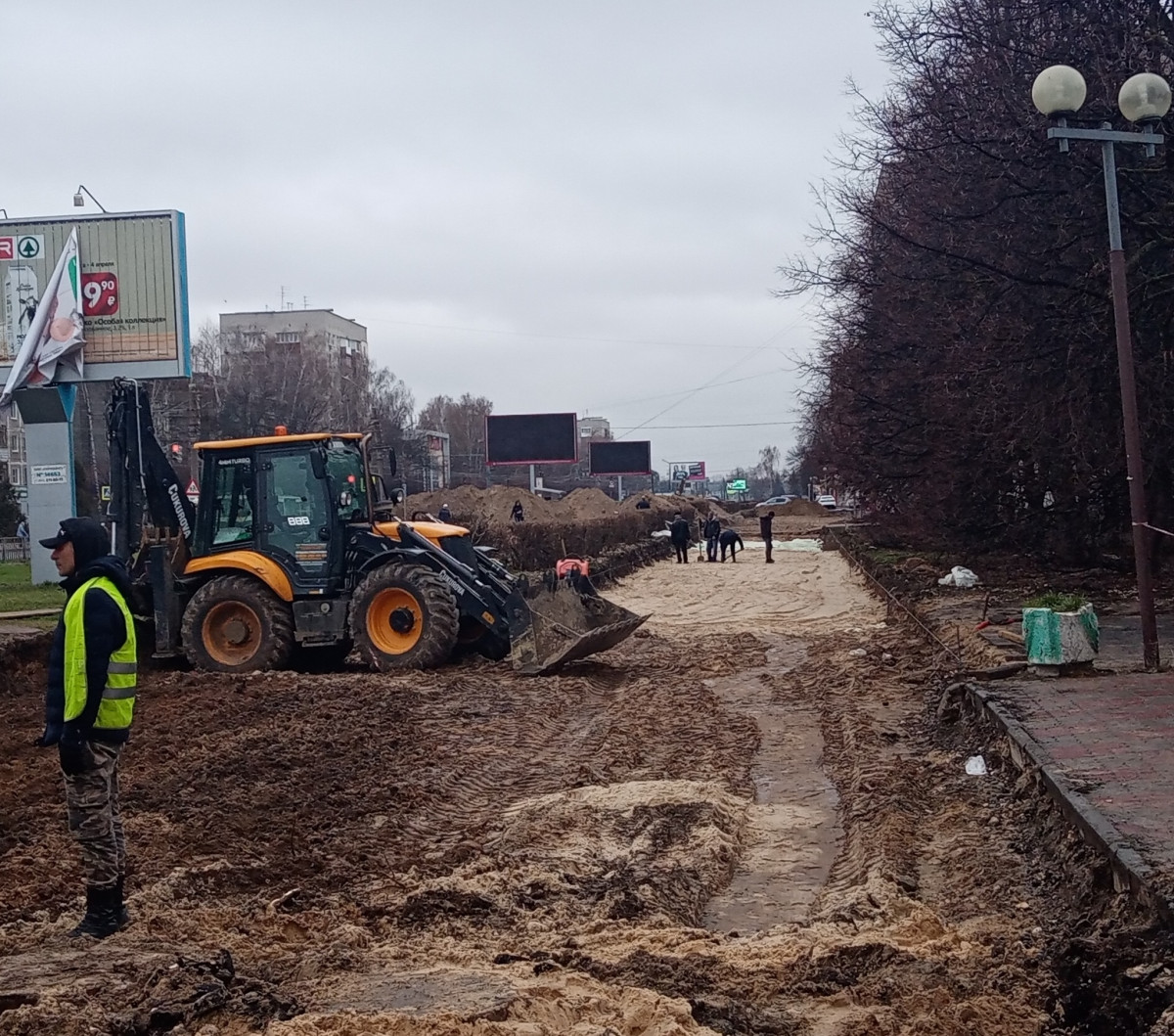 Укладка геотекстиля началась на улице Веденяпина в Нижнем Новгороде