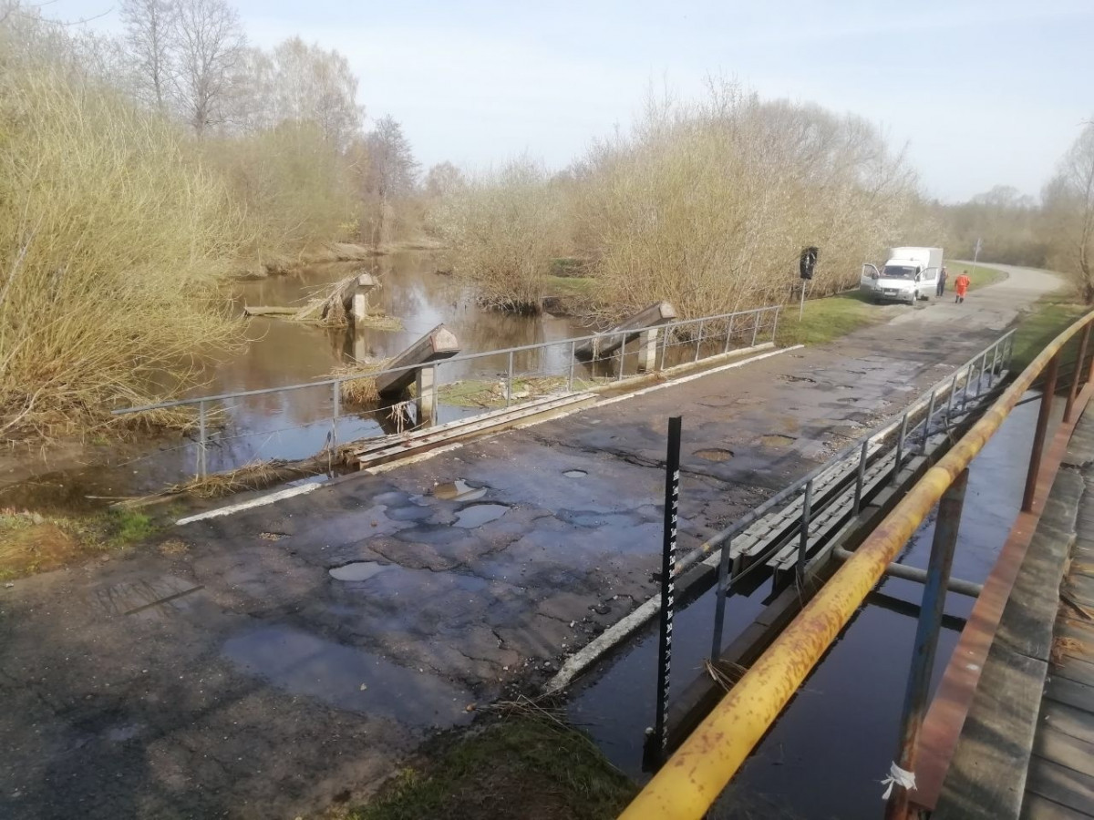 Низководный мост в Кстовском округе освободился от воды