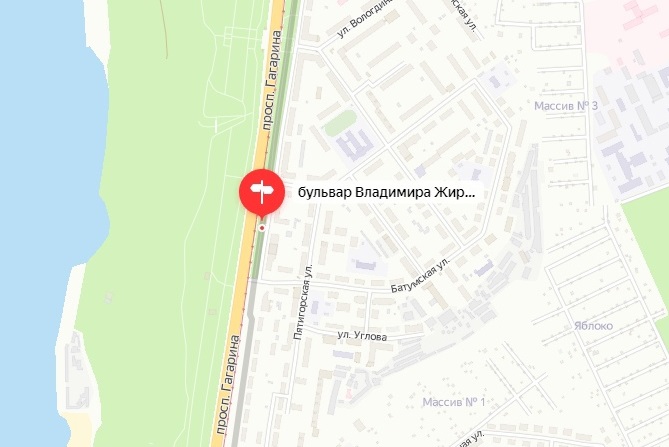 Бульвар имени Жириновского стал отображаться на карте Нижнего Новгорода