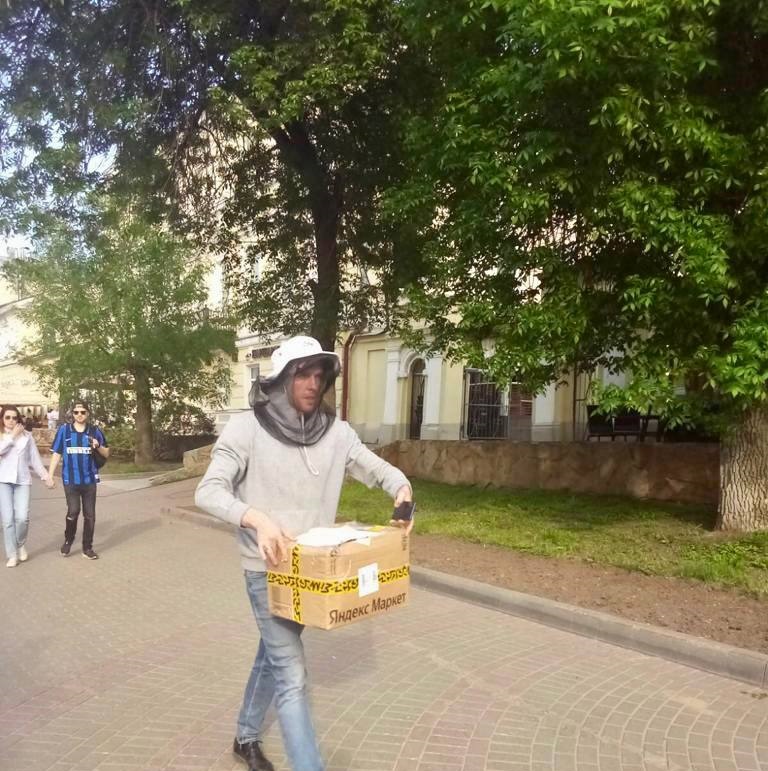 Брошенных в коробке пчел спасли на улице Рождественской