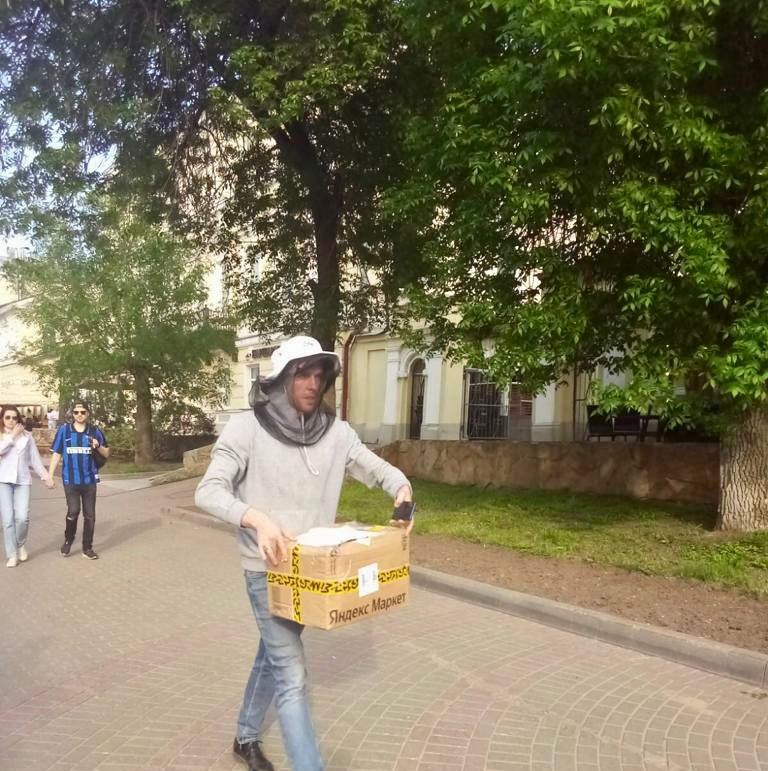 Брошенных в коробке пчел спасли на улице Рождественской