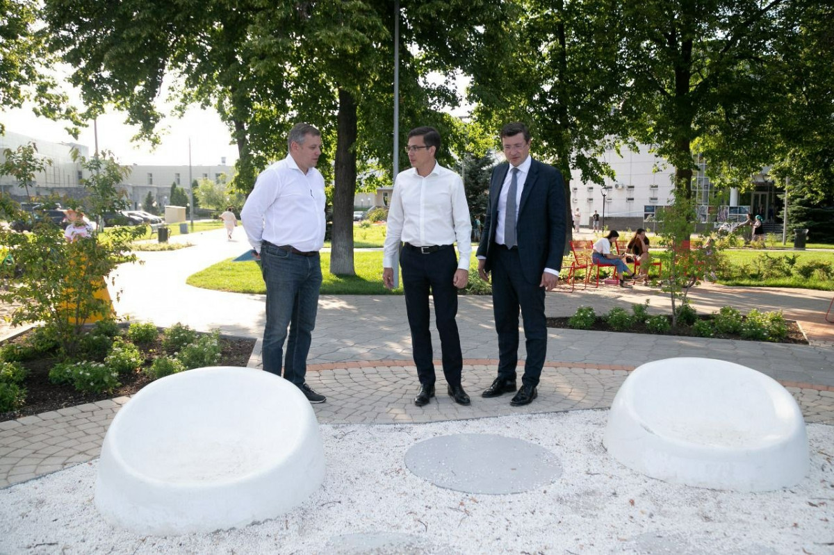 Обновленный сквер открыли на улице Марата в Нижнем Новгороде