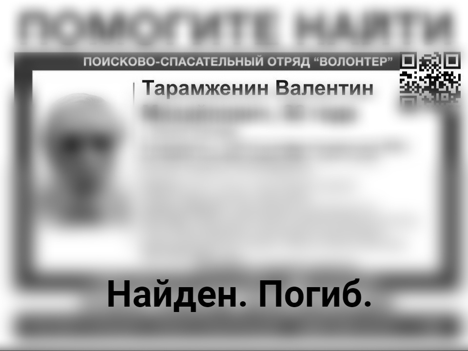 Пропавший в Нижнем Новгороде Валентин Тарамженин погиб