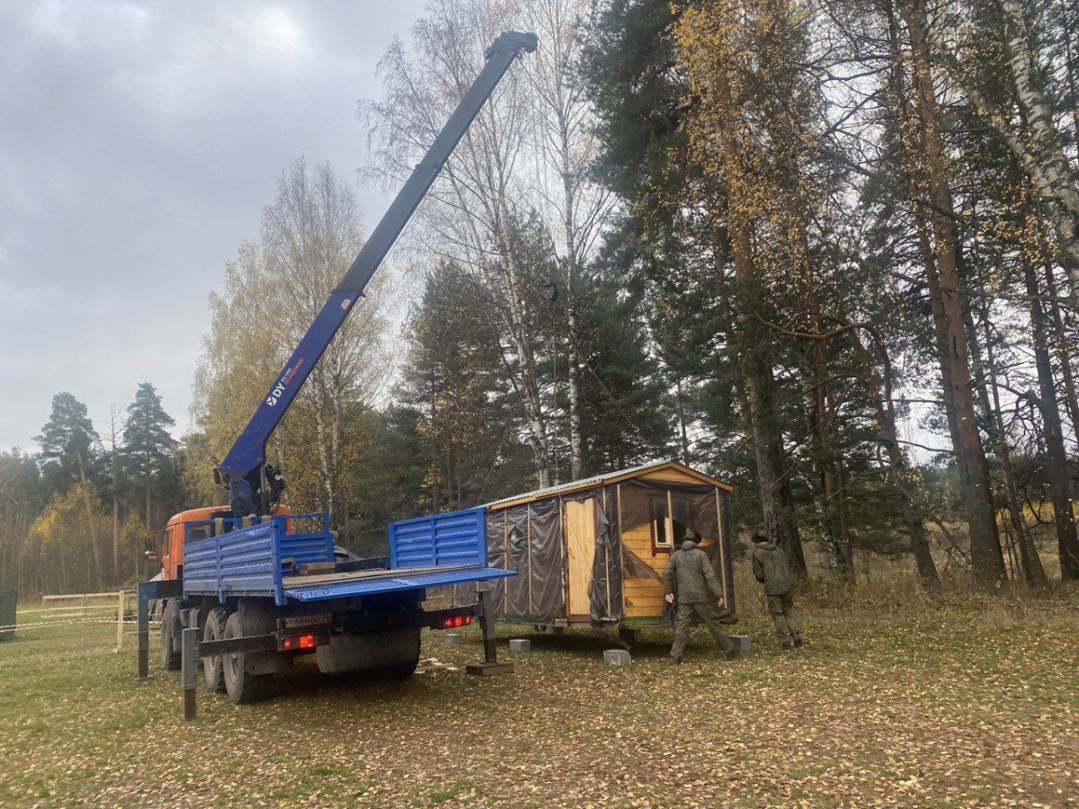 Две модульные бани привезли для мобилизованных нижегородцев, находящихся в Костромской области