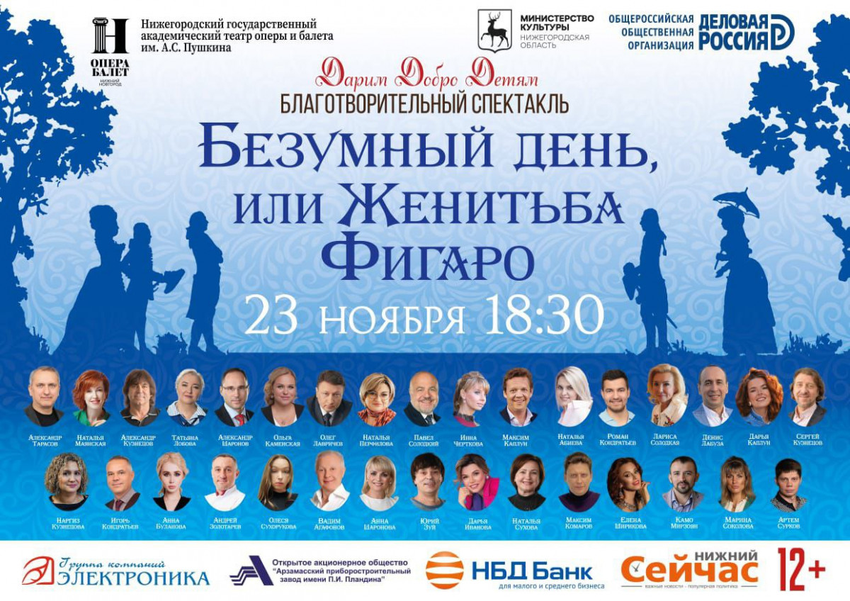 Известные предприниматели и политики Нижегородской области вновь выступят актерами в благотворительном спектакле