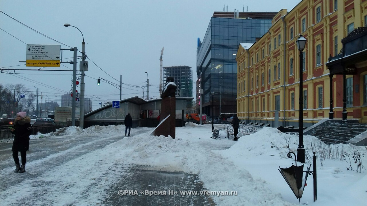 Центральные дороги Нижнего Новгорода расчищены до твердого покрытия