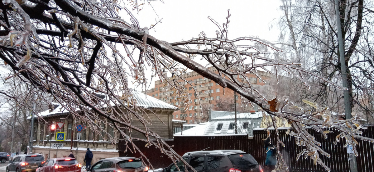 Ледяной дождь продолжится в Нижнем Новгороде ночью и завтра утром