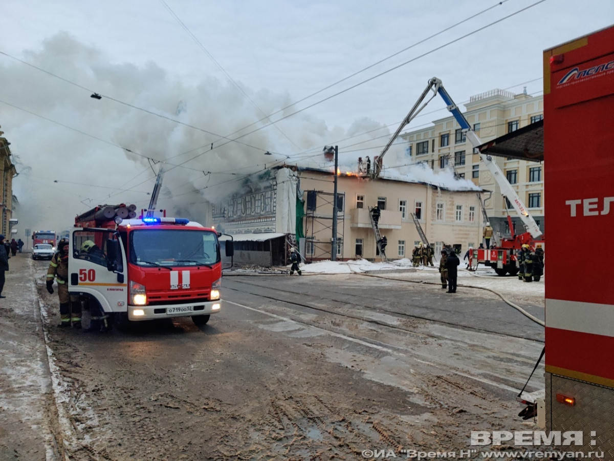 Пожар в Доме купца Котельникова локализовали в Нижнем Новгороде