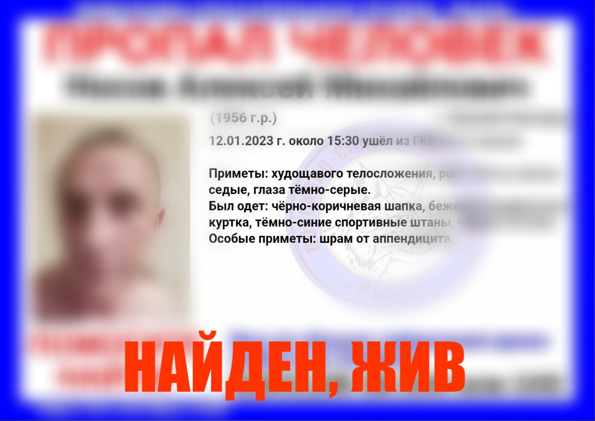Пропавший в Нижнем Новгороде Алексей Носов найден живым