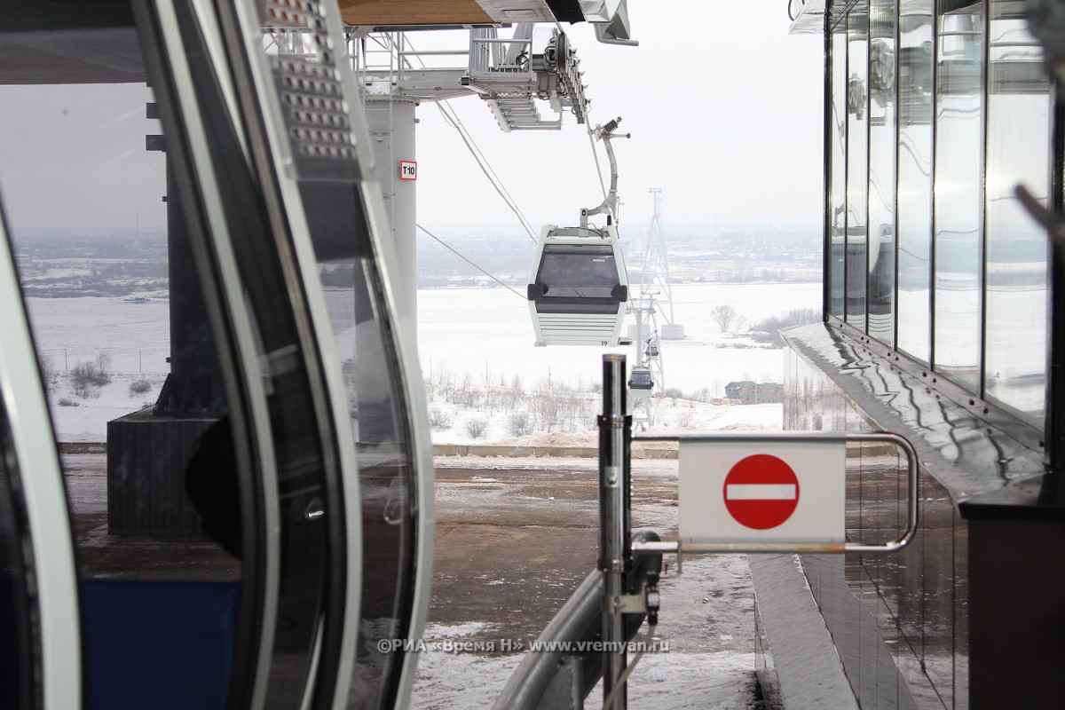 Скорость нижегородской канатной дорог снижена 13 марта