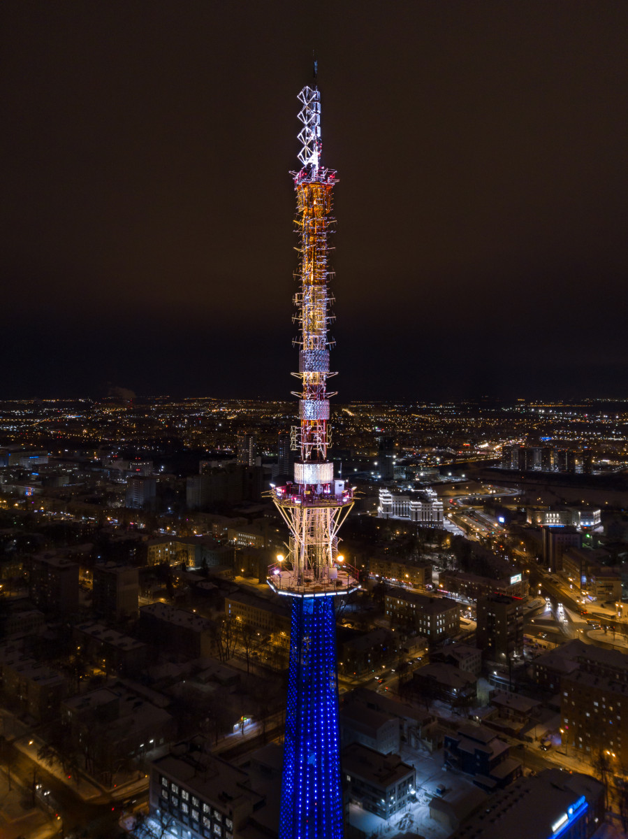 196-метровую нижегородскую телебашню в День Росгвардии украсит праздничная иллюминация