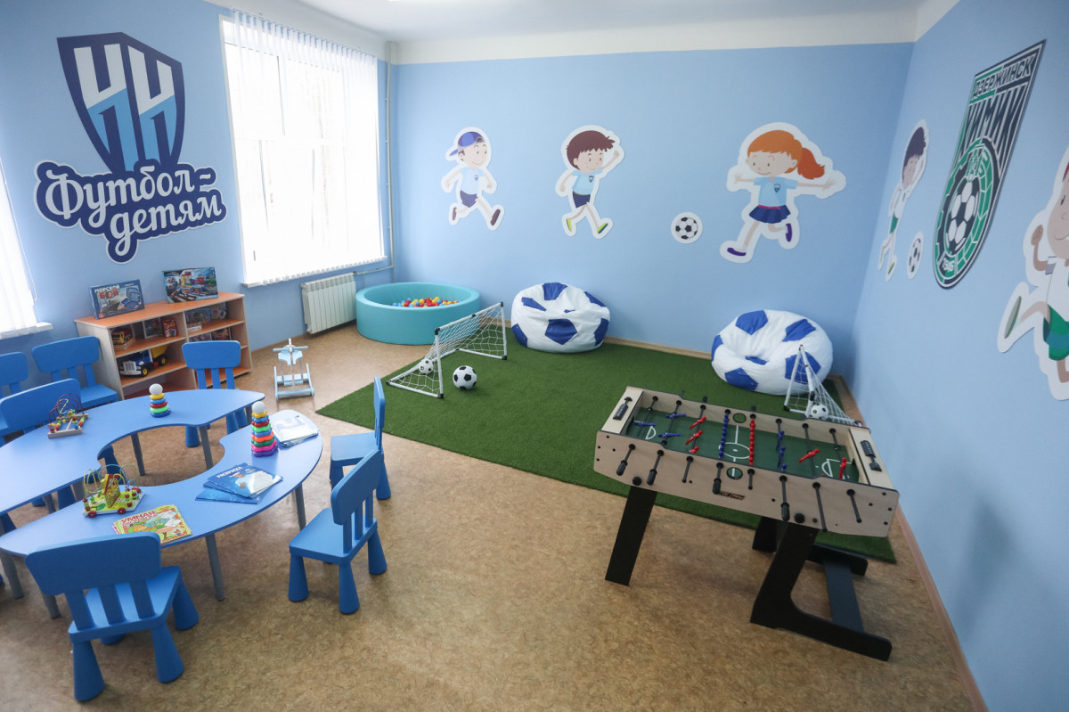 Футбольная игровая комната появилась в детской больнице № 8 в Дзержинске