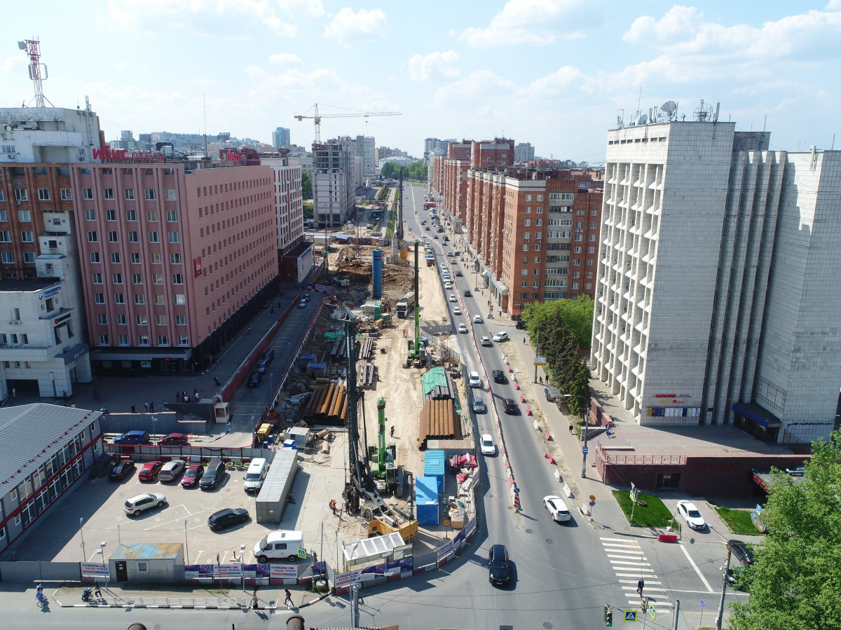 На Горького завершены подготовительные работы по обустройству стройплощадки новой станции метро