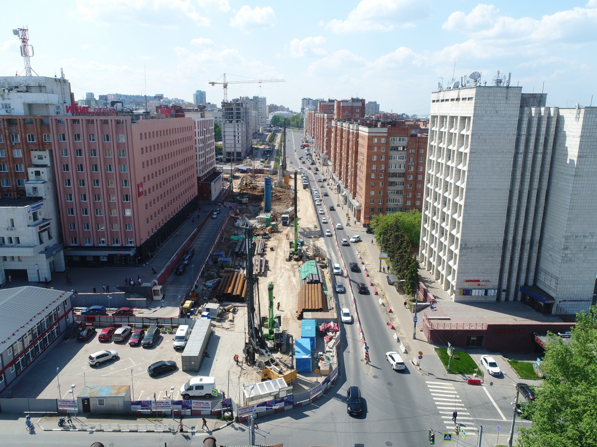 На Горького завершены подготовительные работы по обустройству стройплощадки новой станции метро