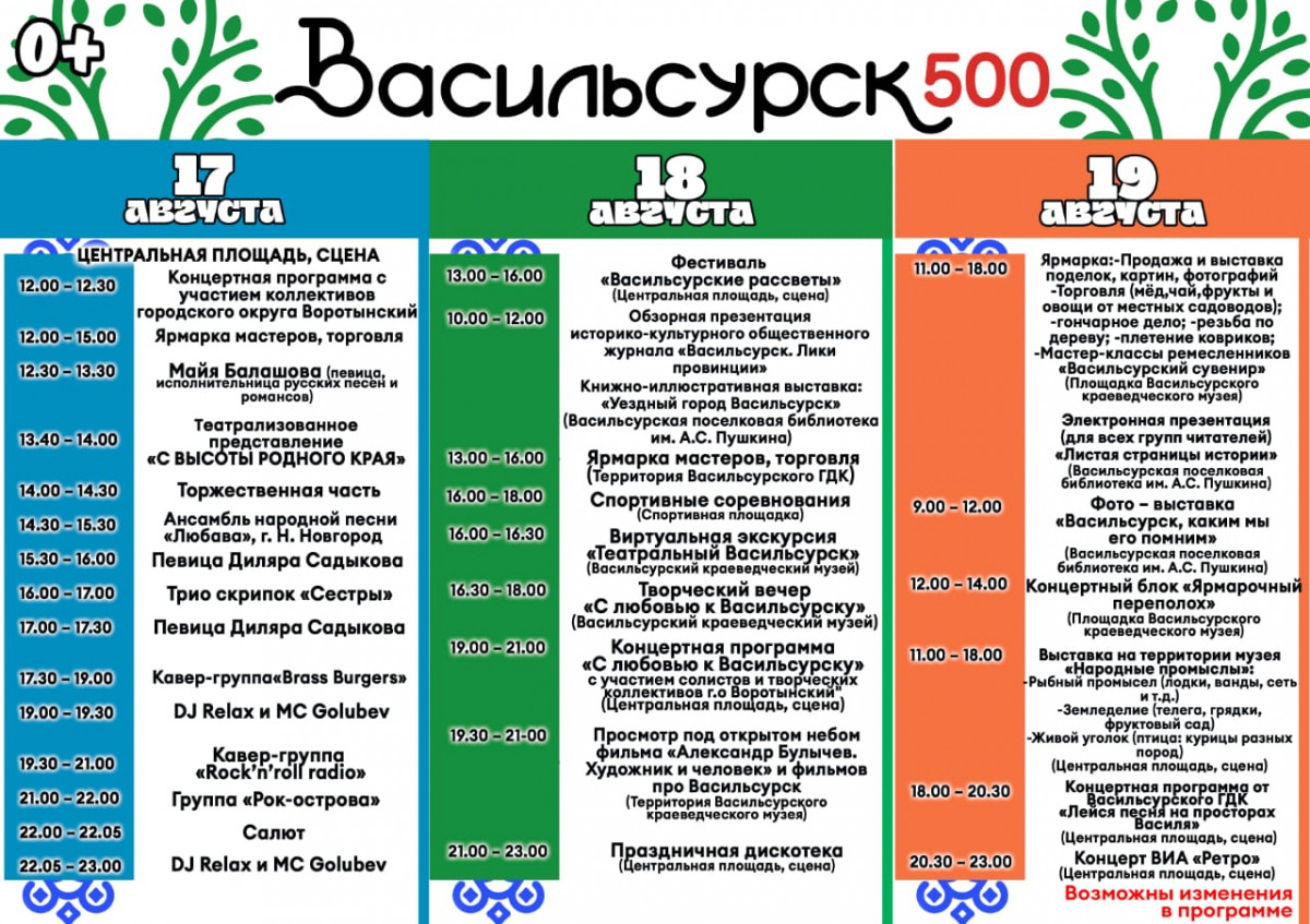 К празднованию 500-летия Васильсурска подготовлена большая культурная программа