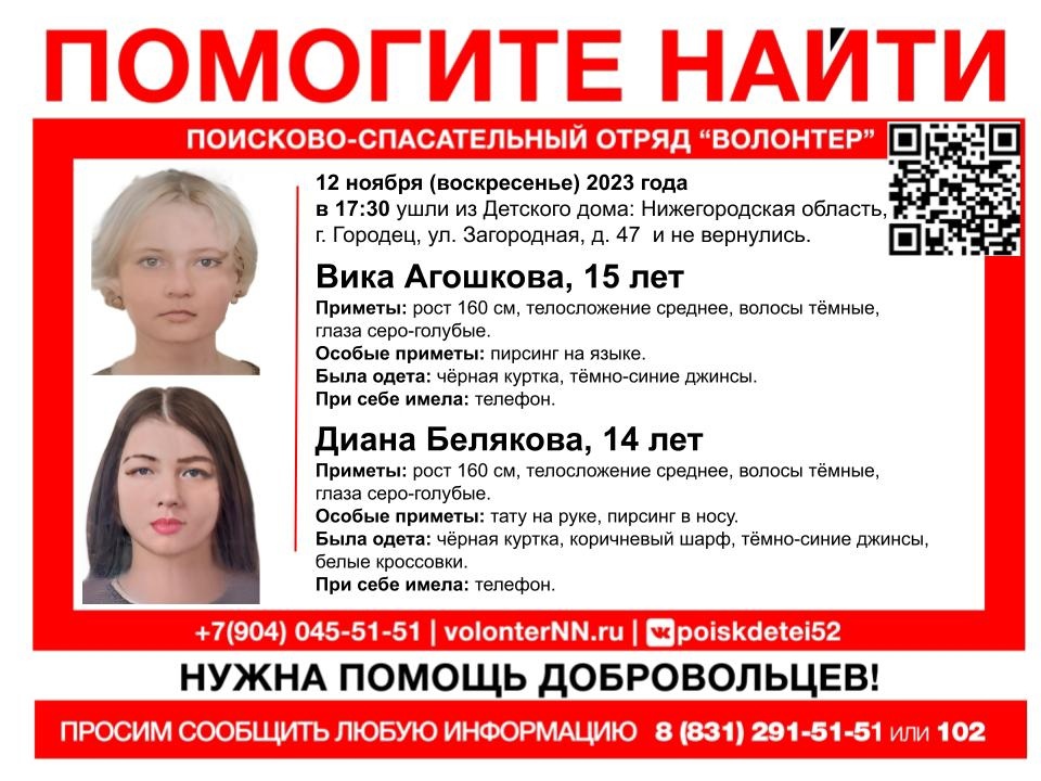 Две девочки из детского дома пропали в Городце